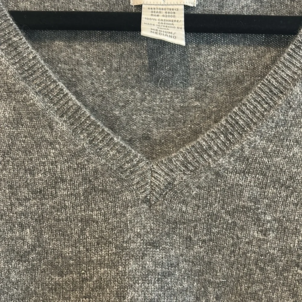 V-Neck Gray Sweater - Picture 3 of 3